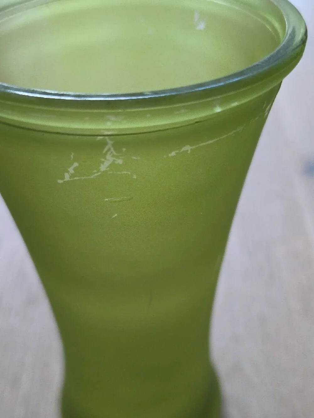 Green Frosted Glass Vase